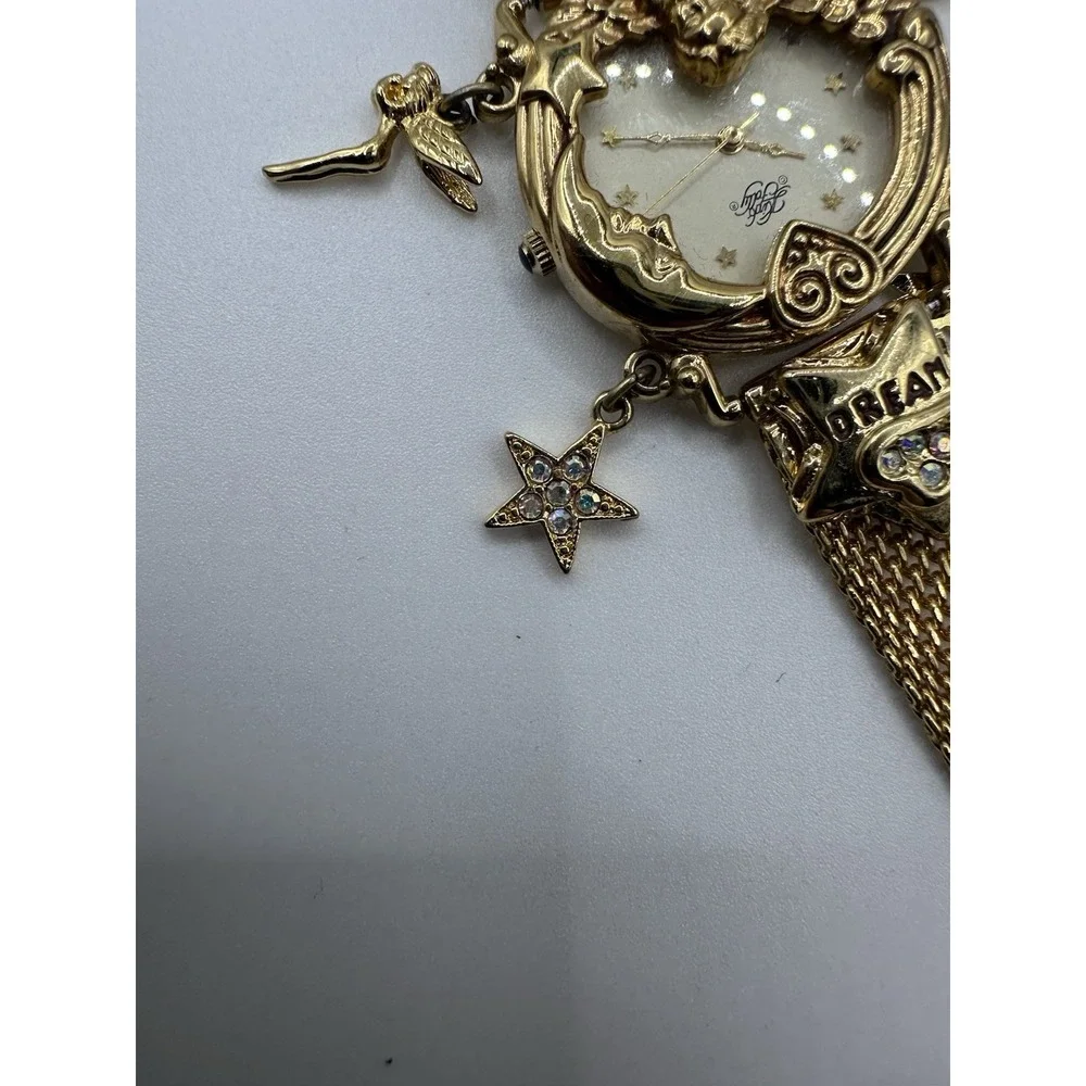 Kirk’s Folly “Angel Time” Celestial Fairy Wristwatch Gold Tone 1994 Anniversary